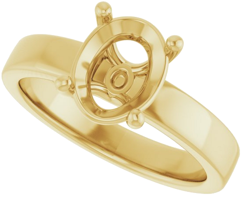 Sužadėtuvių Žiedas „Solitaire“ 585 Geltonojo Aukso Oval 9mm x 7mm (5)