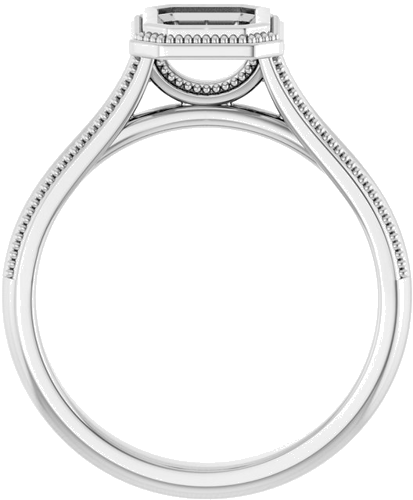 14K White 7x5 mm Emerald Solitaire Engagement Ring Mounting (2)