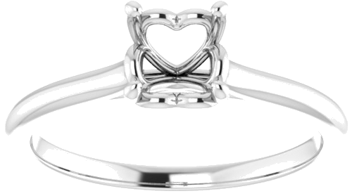 14K White  6 mm Round Solitaire Engagement Ring Mounting (3)