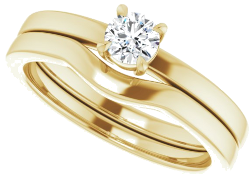 14K Yellow 4.1 mm Round Solitaire Engagement Ring Mounting (10)