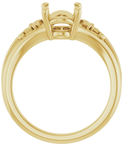14K Yellow 9x7 mm Oval Solitaire Engagement Ring Mounting (2)