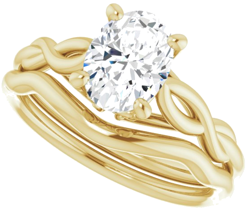 14K Yellow  8x6 mm Oval Solitaire Engagement Ring Mounting (10)