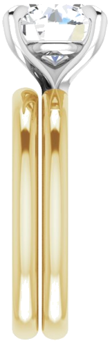 Sužadėtuvių Žiedas „Solitaire“ 585 Baltojo Ir Geltonojo Aukso Round 9mm (9)