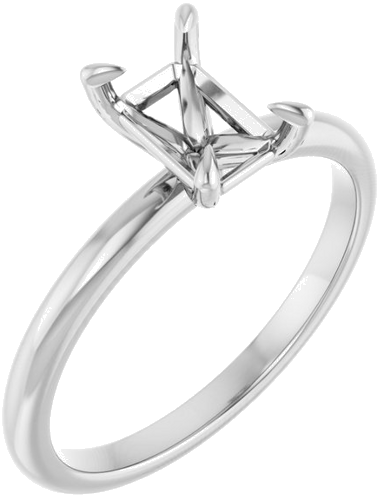 Platinum  7x5 mm Emerald Solitaire Engagement Ring Mounting (1)