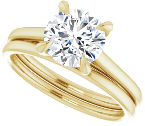 18K Yellow  7.4 mm Round Solitaire Engagement Ring Mounting (10)