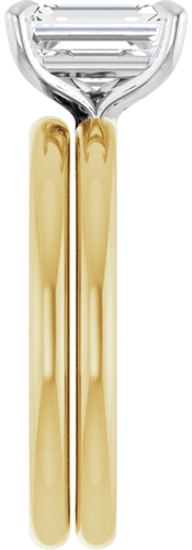 18K Yellow White 8 x 6 mm Emerald Engagement Ring Mounting (9)