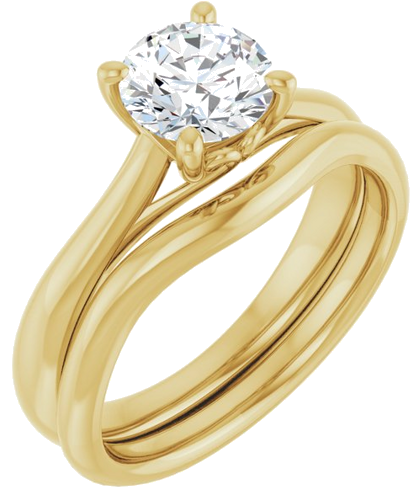14K Yellow  6.5 mm Round Solitaire Engagement Ring Mounting (6)