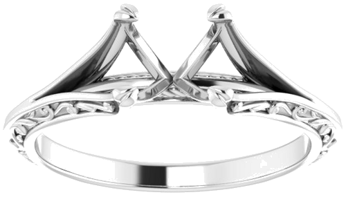 Sužadėtuvių Žiedas „Solitaire“ 585 Baltojo Aukso Square 5mm (3)