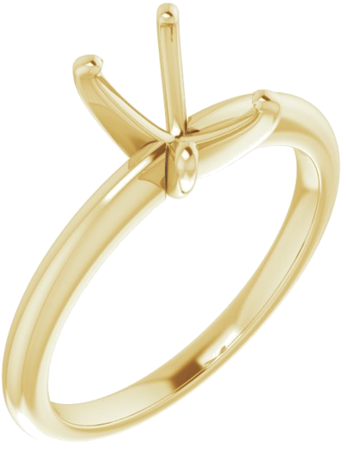 14K Yellow  7x5 mm Emerald Solitaire Engagement Ring Mounting (1)