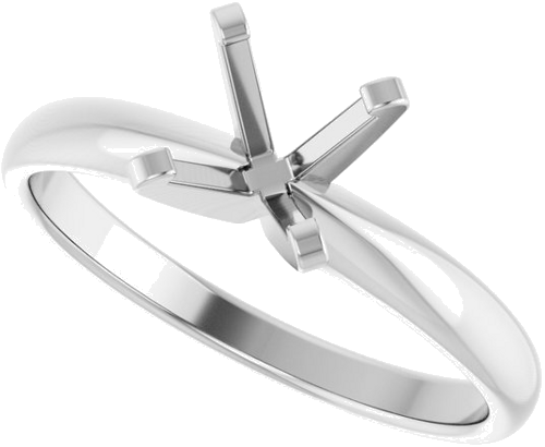 14K White 4.5 x 4.5 mm Square Solitaire Engagement Ring Mounting (5)