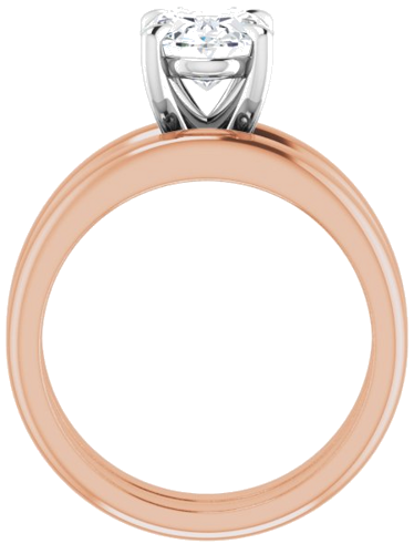 14K Rose White 9x7 mm Oval Solitaire Engagement Ring Mounting (7)