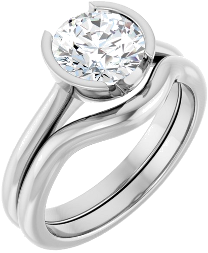 Platinum 7.4 mm Round Solitaire Engagement Ring Mounting (6)