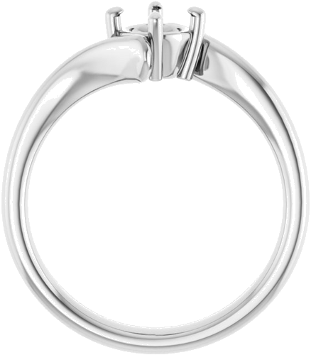 14K White  5.2 mm Round Solitaire Engagement Ring Mounting (2)