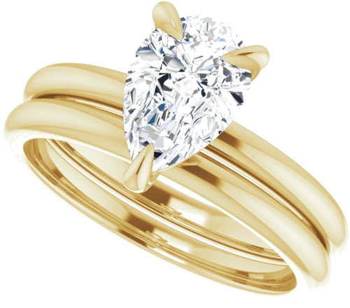 14K Yellow  9x6 mm Pear Solitaire Engagement Ring Mounting (10)