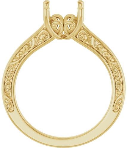 Sužadėtuvių Žiedas „Solitaire“ 585 Geltonojo Aukso Emerald 9mm x 7mm (2)