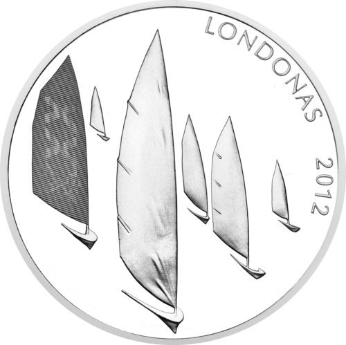 2011 Londono Olimpiada Lietuva 50 litų sidabrinė moneta PF 70 ULTRA CAMEO (3)