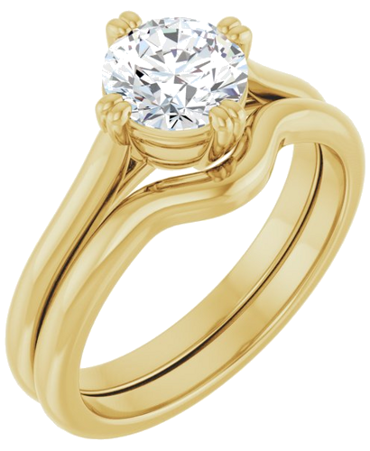 14K Yellow 6.5 mm Round Solitaire Engagement Ring Mounting (6)