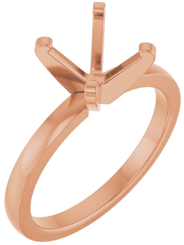 14K Rose 7.8-8.6 mm Round Solitaire Engagement Ring Mounting (1)