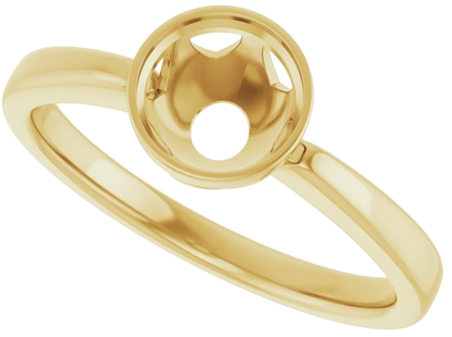 14K Yellow 6.5 mm Round Engagement Ring Mounting (5)