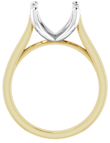 Sužadėtuvių Žiedas „Solitaire“ 585 Baltojo Ir Geltonojo Aukso Cushion 10mm (2)