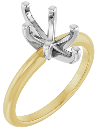 14K Yellow   White  12x6 mm Marquise Solitaire Engagement Ring Mounting (1)