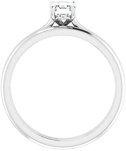 14K White  6x4 mm Emerald Solitaire Engagement Ring Mounting (7)