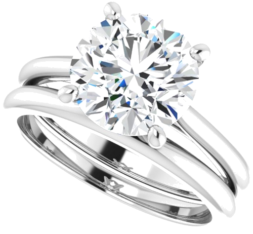 Sužadėtuvių Žiedas „Solitaire“ 585 Baltojo Aukso Round 9mm (10)