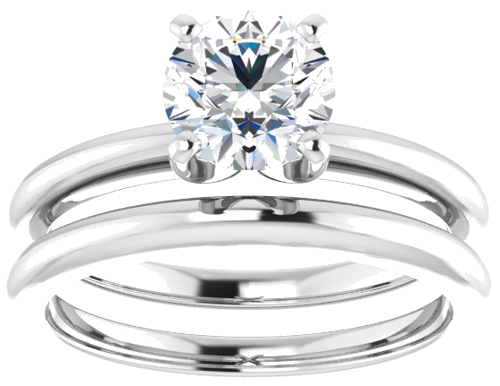 14K White  6.5 mm Round Solitaire Engagement Ring Mounting (8)