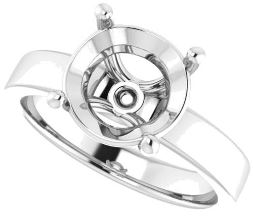 Platinum 9.4 mm Round Solitaire Engagement Ring Mounting (5)