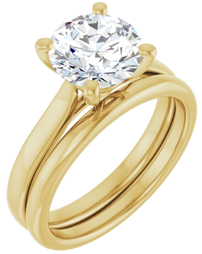 Sužadėtuvių Žiedas „Solitaire“ 585 Geltonojo Aukso Round 8.2mm (6)