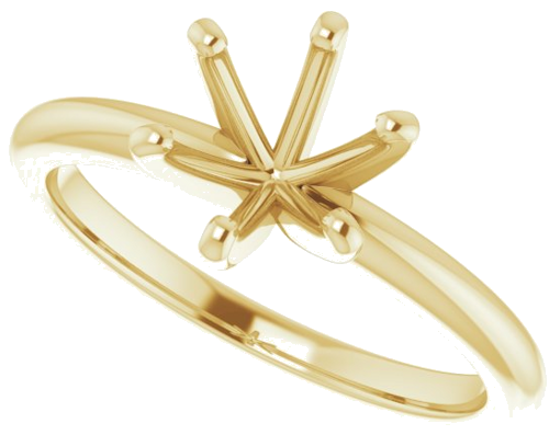 14K Yellow  7 mm Round Solitaire Engagement Ring Mounting (5)