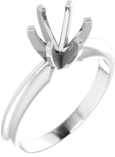 Platinum 6-6.6 mm Round 6-Prong Solitaire Ring Mounting (1)