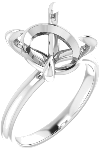 Sužadėtuvių Žiedas „Solitaire“ 585 Baltojo Aukso Oval 12mm x 10mm (1)