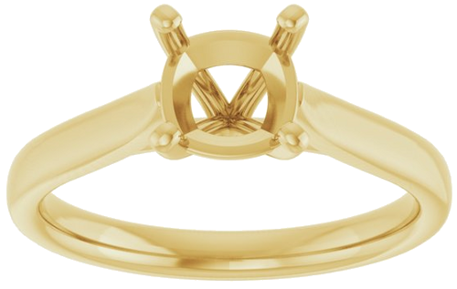 14K Yellow 6 mm Cushion Engagement Ring Mounting (3)