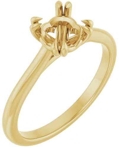 18K Yellow 6.5 mm Round Solitaire Engagement Ring Mounting (1)