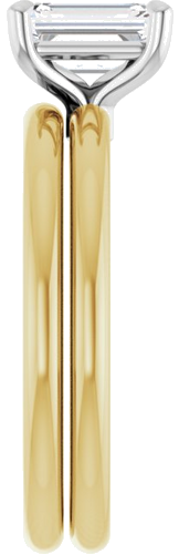 14K Yellow White 7x5 mm Emerald Solitaire Engagement Ring Mounting (9)