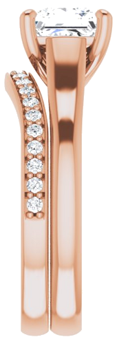 Sužadėtuvių Žiedas „Solitaire“ 585 Rožinis Aukso Square 6mm (9)