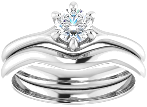 14K White 4.8 mm Round Engagement Ring Mounting (8)