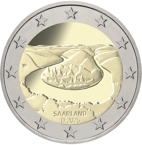2 евро монета от 2025 година, Германия, Саарланд (1)