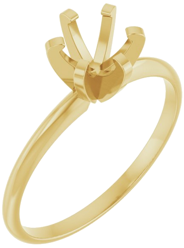14K Yellow 5.7-6.0 mm Round 6-Prong Solitaire Engagement Ring Mounting (1)