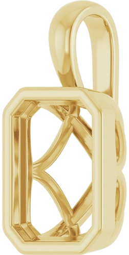 Pakabukas „Solitaire“ 585 Geltonojo Aukso Emerald 9mm x 7mm (2)