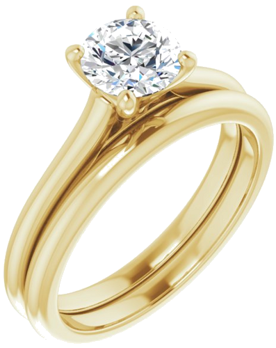 14K Yellow 6 mm Round Solitaire Engagement Ring Mounting (6)