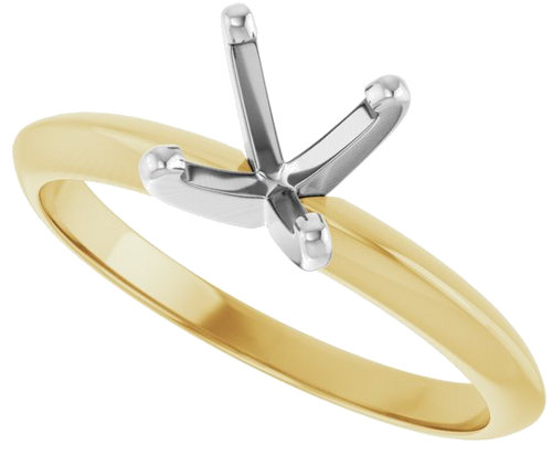 18K Yellow   Platinum 6.0-6.6 mm Round 4-Prong Light Solitaire Ring Mounting (5)
