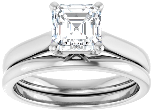 Sužadėtuvių Žiedas „Solitaire“ 585 Baltojo Aukso Asscher 6mm (8)