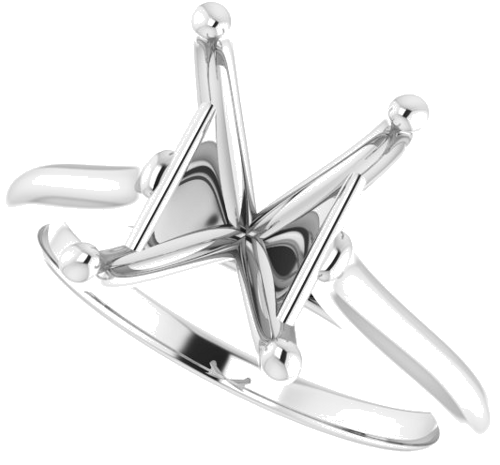 14K White 10x8 mm Emerald Solitaire Engagement Ring Mounting (5)