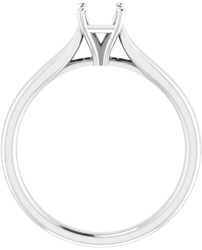 14K White 4 mm Square Engagement Ring Mounting (2)