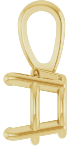 14K Yellow 6.5 mm Round 4-Prong Pendant Mounting (3)