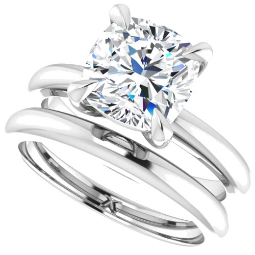 Sužadėtuvių Žiedas „Claw-Prong Solitaire“ 950 Platinos Cushion 8mm (10)