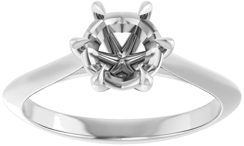 Sužadėtuvių Žiedas „Solitaire“ 585 Baltojo Aukso Round 6.5mm (3)