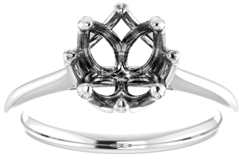 Sužadėtuvių Žiedas „Solitaire“ 585 Baltojo Aukso Round 7.4mm (3)